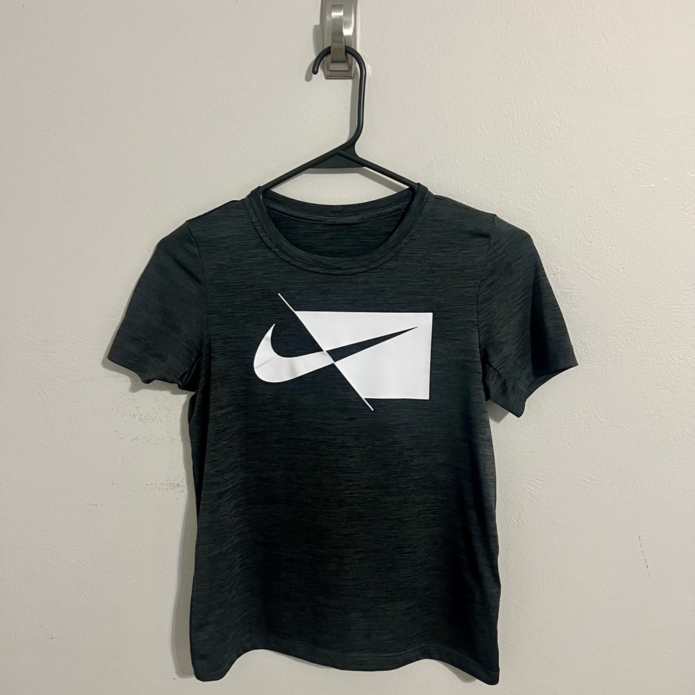 Nike Boys Charcoal Grey Dri Fit Shirt